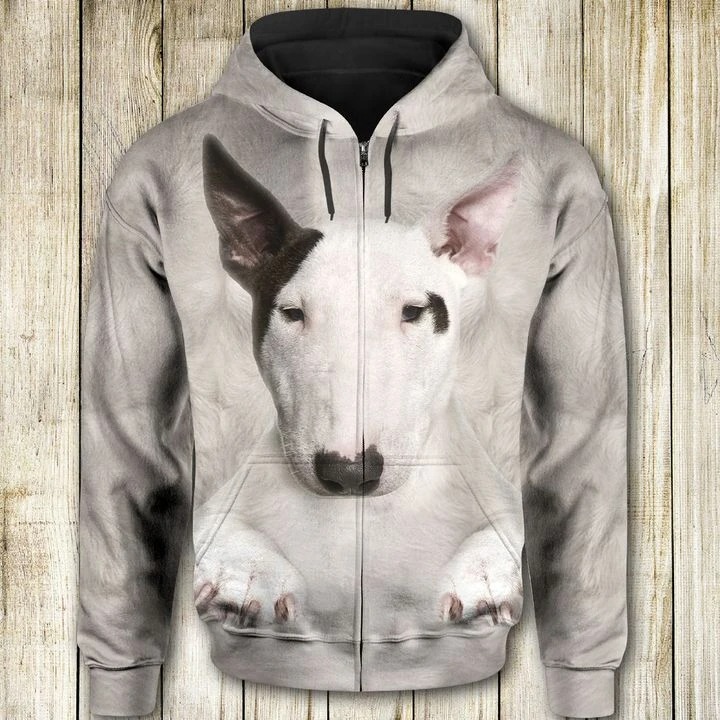 Bull Terrier Face All Over Print 3D Hoodie Bull Terrier Face All Over Print 3D Hoodie
