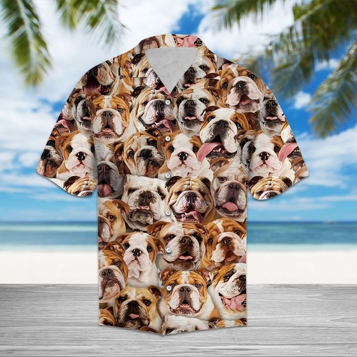 Bulldog Hawaiian Shirt Summer Button Up Bulldog Hawaiian Shirt Summer Button Up