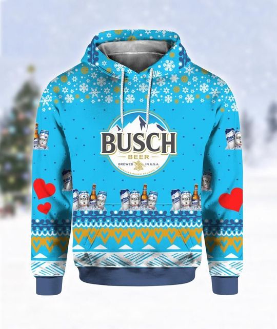 Busch Beer Print Ugly Christmas Hoodie 3D Busch Beer Print Ugly Christmas Hoodie 3D