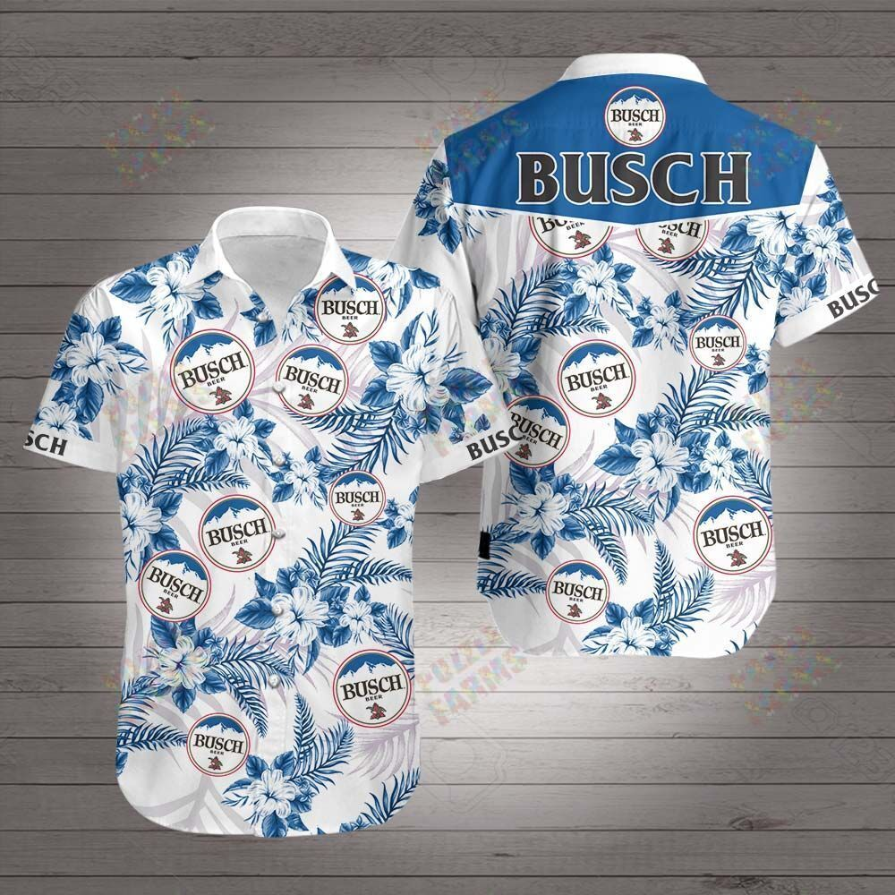 Busch Hawaiian Shirt Summer Button Up Busch Hawaiian Shirt Summer Button Up