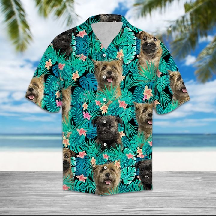 Cairn Terrier Tropical Hawaiian Shirt Summer Button Up Cairn Terrier Tropical Hawaiian Shirt Summer Button Up