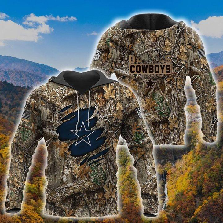 Camo Hunting Dallas Cowboy 3D All Over Print Hoodie Camo Hunting Dallas Cowboy 3D All Over Print Hoodie