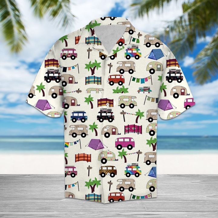 Camping Car Party Hawaiian Shirt Summer Button Up Camping Car Party Hawaiian Shirt Summer Button Up