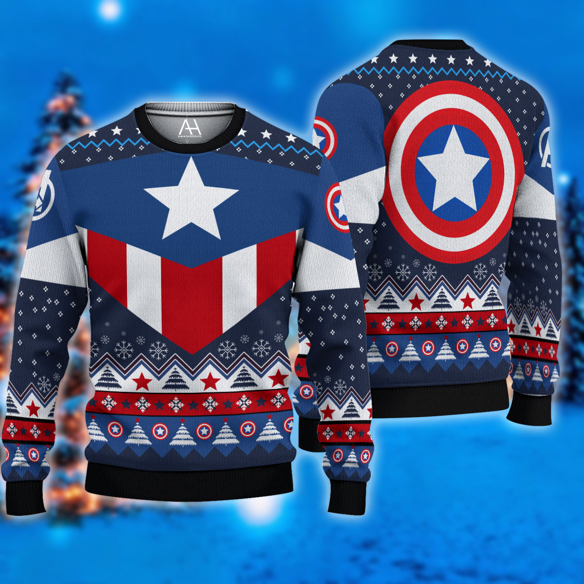 Captain America Blue 3D Shirt Captain America Blue 3D Shirt