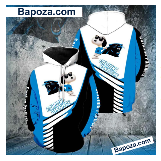 Carolina Panthers Snoopy Hoodie 3D Carolina Panthers Snoopy Hoodie 3D