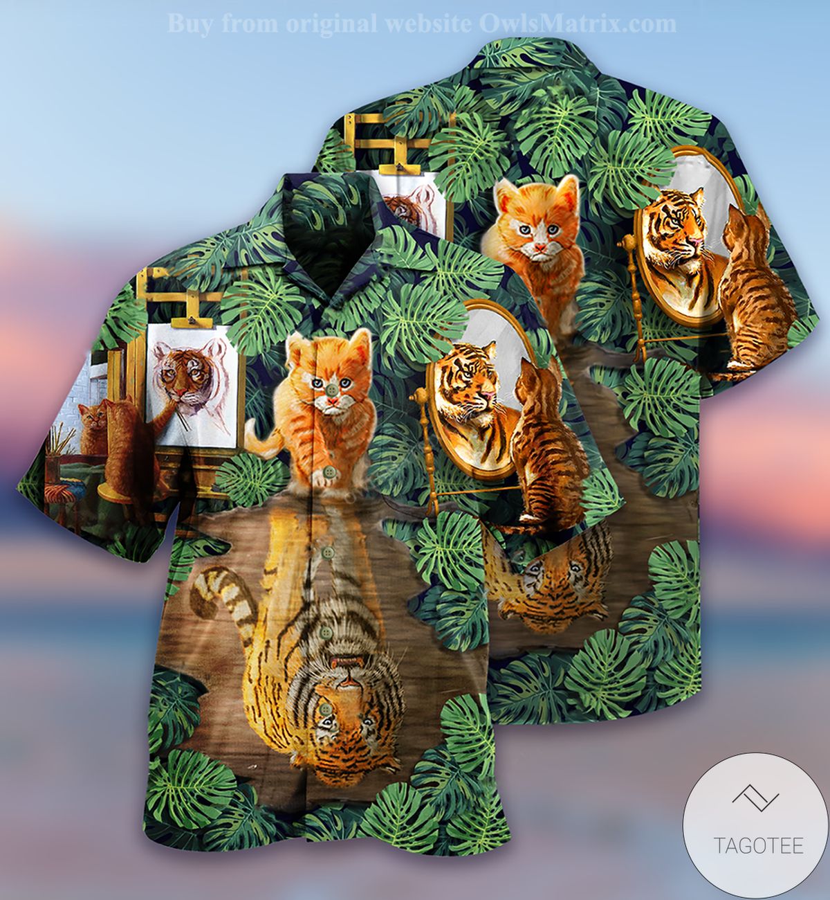 Cat And Tiger Hawaiian Shirt Cat And Tiger Hawaiian Shirt