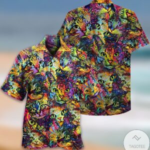 Cat Smile Colorful Hawaiian Shirt