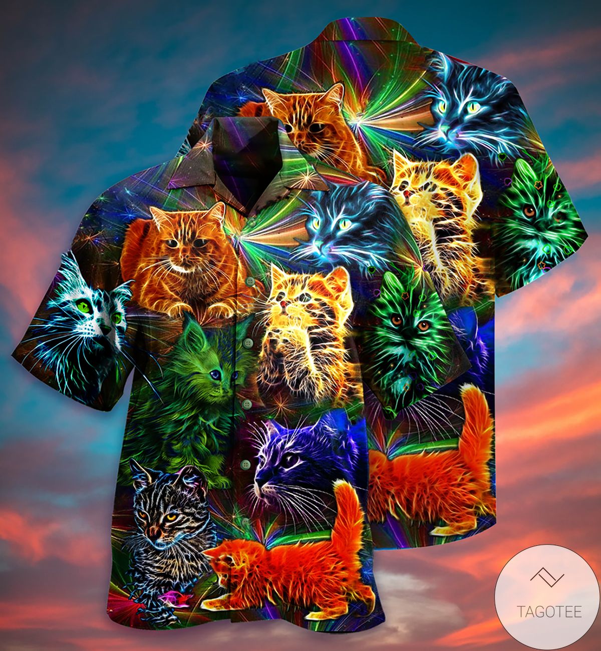 Cats Colorful In Dream Hawaiian Shirt Cats Colorful In Dream Hawaiian Shirt