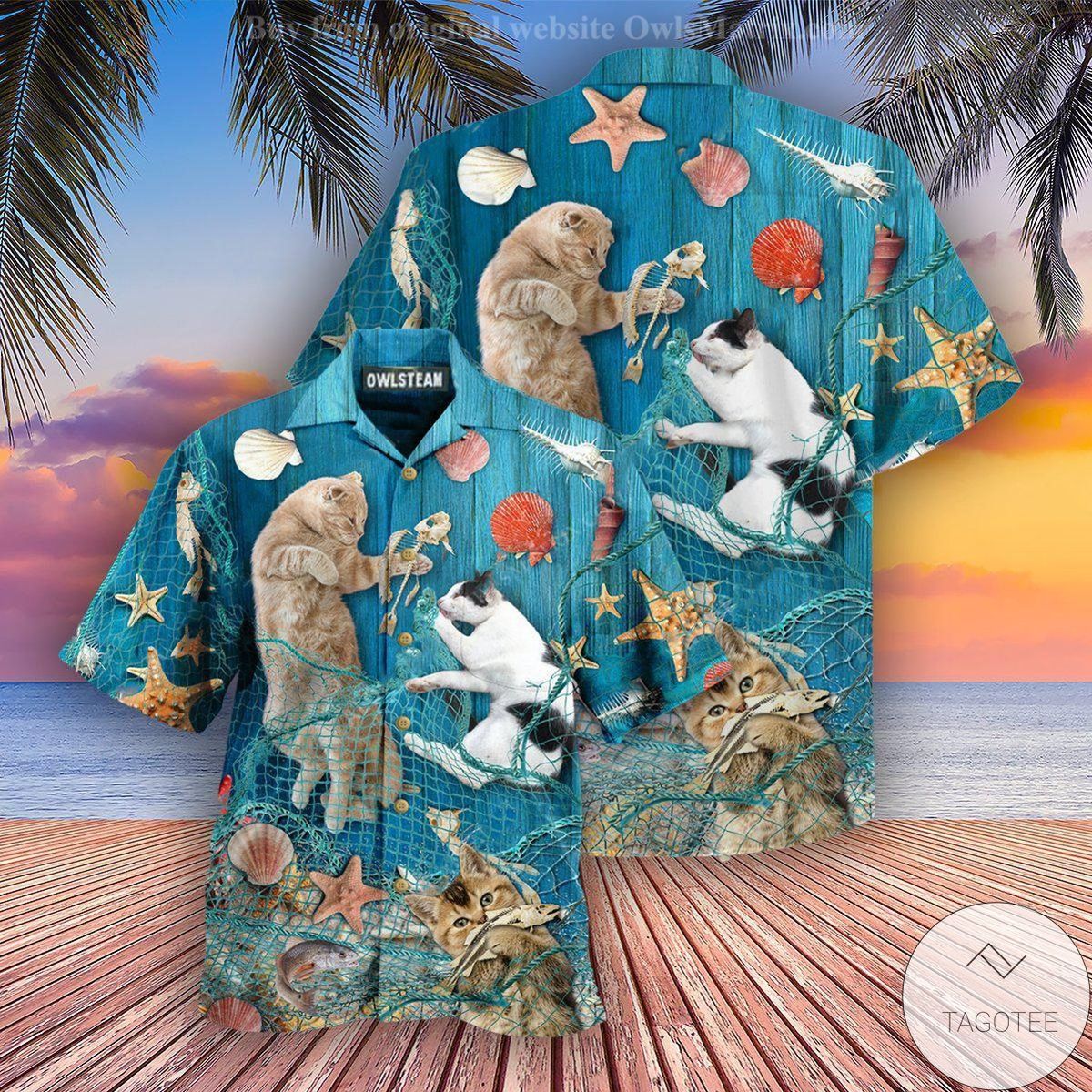 Cats Lay On Beach Hawaiian Shirt Cats Lay On Beach Hawaiian Shirt