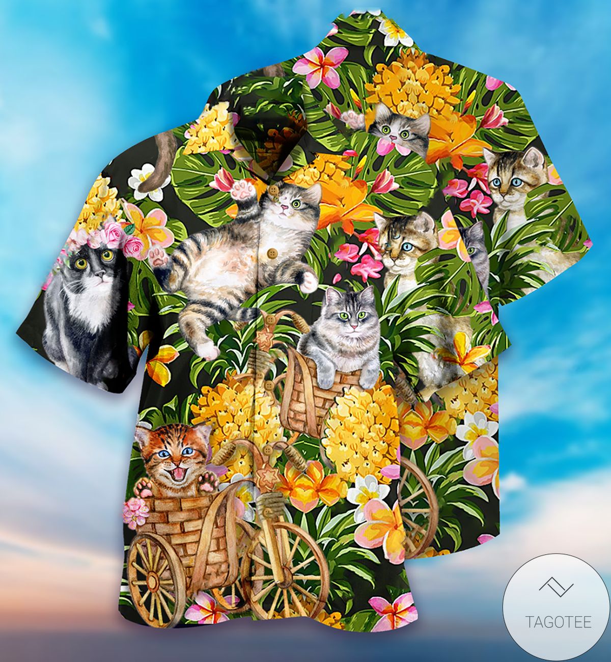 Cats Lovely And Flowers Garden Hawaiian Shirt Cats Lovely And Flowers Garden Hawaiian Shirt