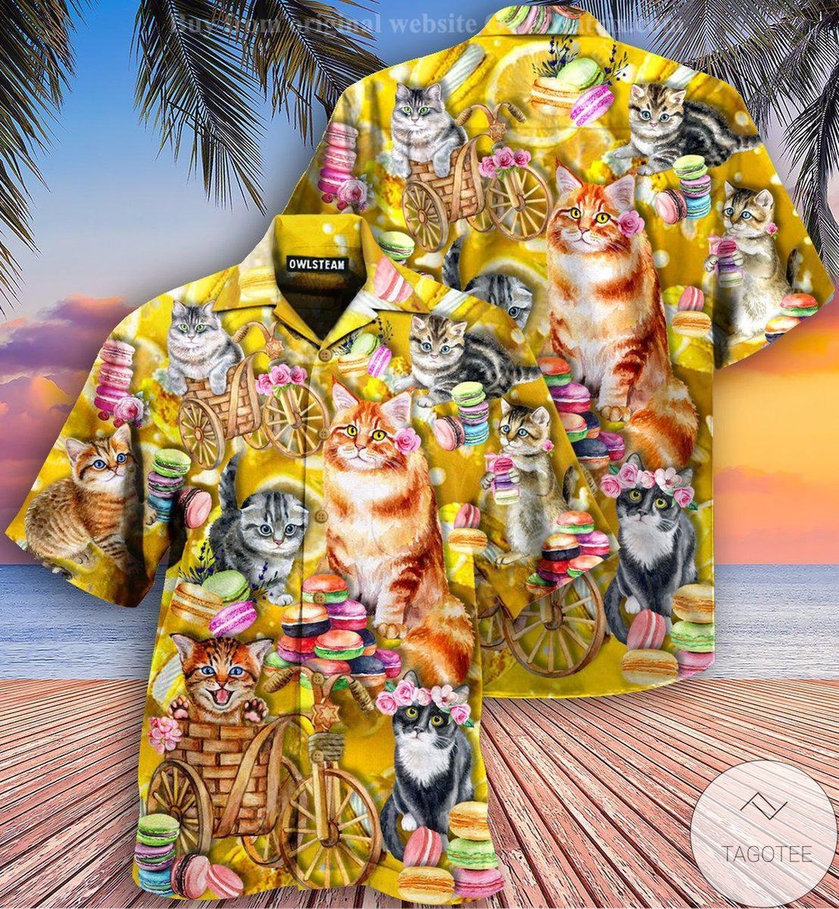Cats Maracon Flower Hawaiian Shirt Cats Maracon Flower Hawaiian Shirt