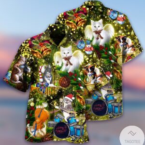Cats Merry Christmas Angel Hawaiian Shirt