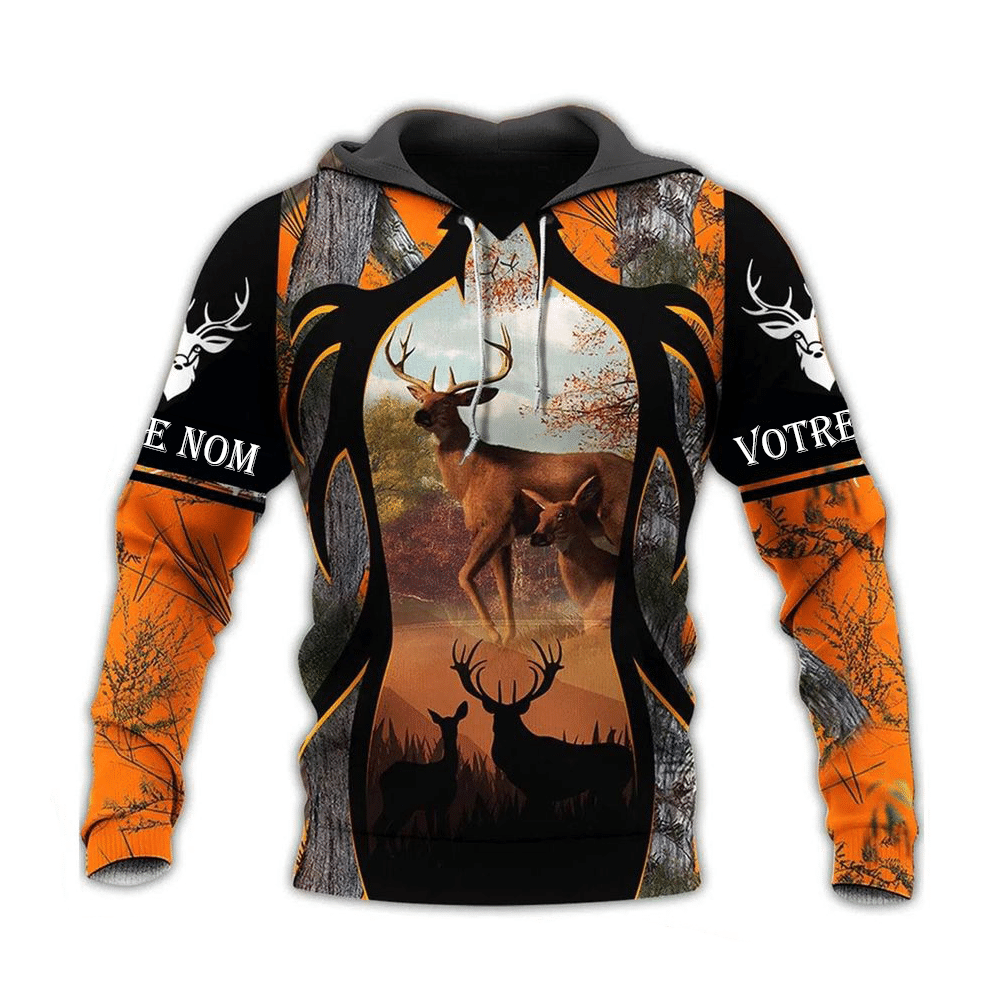 Chasse Au Cerf Votre Nom Personnalisez Hoodie Chasse Au Cerf Votre Nom Personnalisez Hoodie