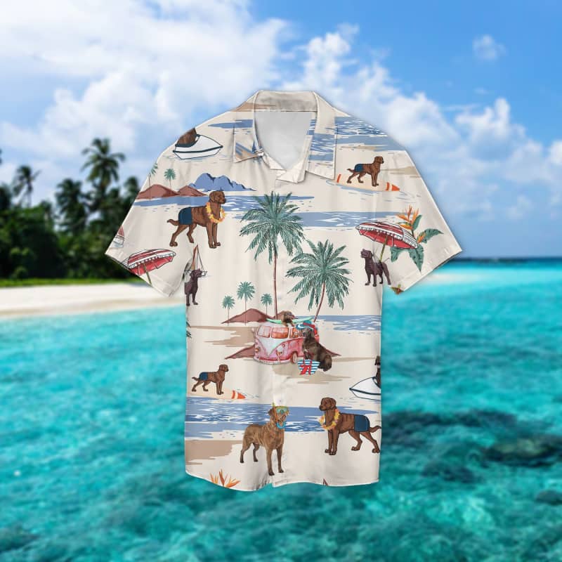 Chesapeake Bay Retriever Beach Hawaiian Shirt Chesapeake Bay Retriever Beach Hawaiian Shirt