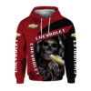 Chevrolet Skull 3D Over Print Hoodie  -Limited Edition