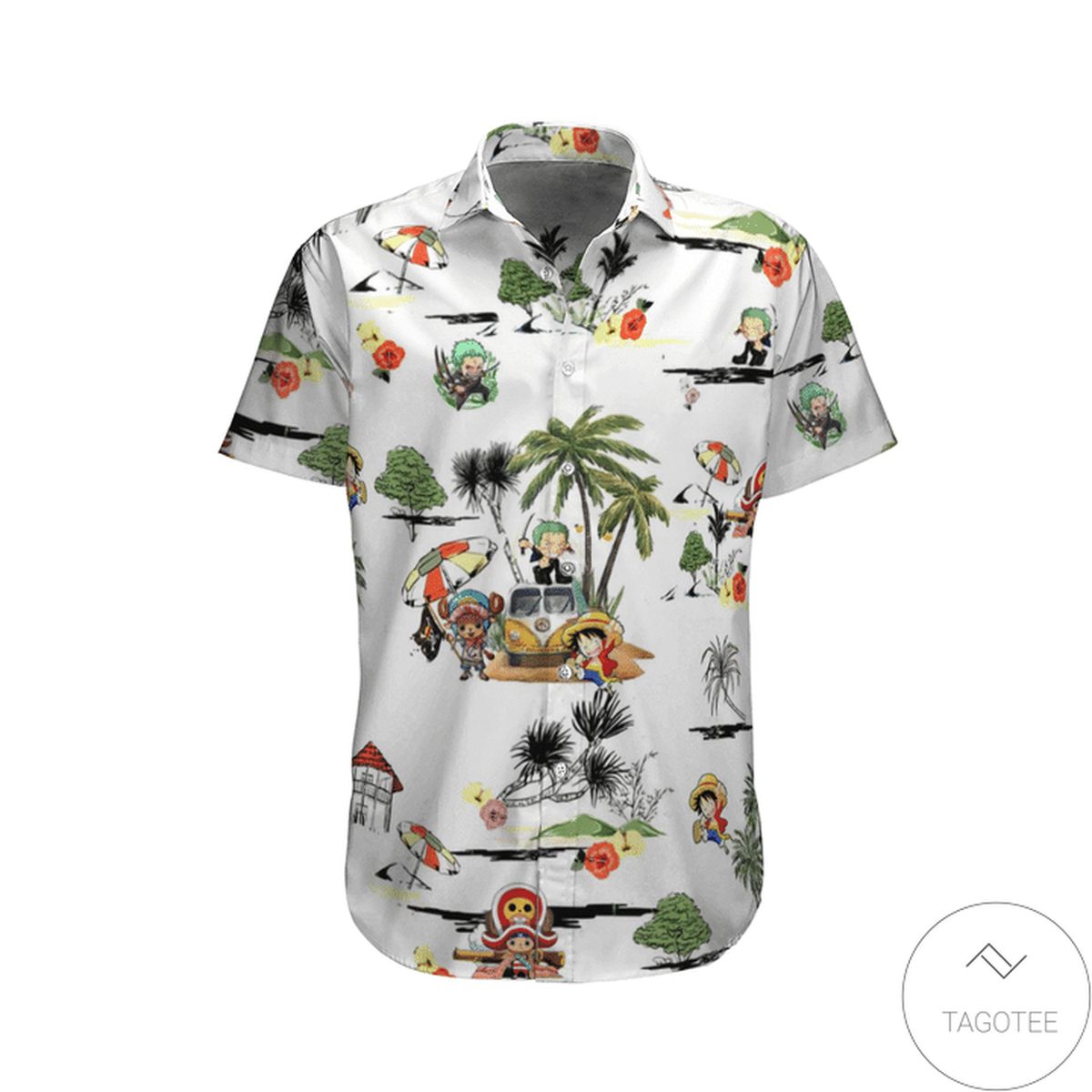 Chibi One Piece In The Beach Vacation Hawaiian Shirt Chibi One Piece In The Beach Vacation Hawaiian Shirt