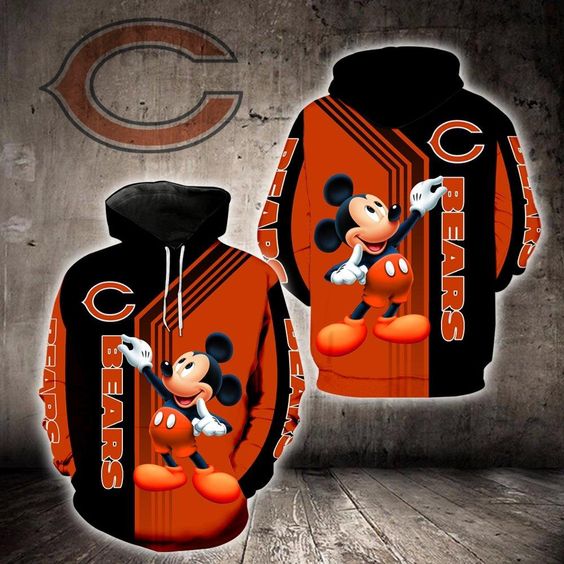 Chicago Bears Mickey Mouse 3D Hoodie Chicago Bears Mickey Mouse 3D Hoodie