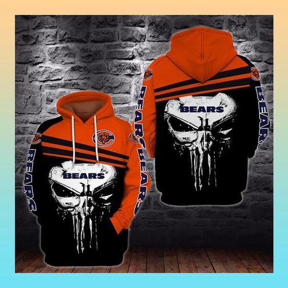 Chicago Bears Nfl Punisher Skull 3D Hoodie Chicago Bears Nfl Punisher Skull 3D Hoodie