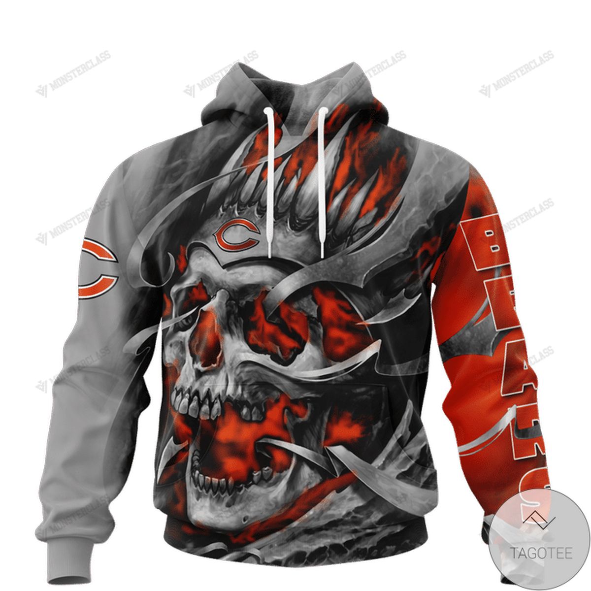 Chicago Bears Skull Jersey 3D Hoodie Chicago Bears Skull Jersey 3D Hoodie