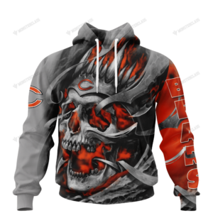 Chicago Bears Skull Personalized Custom 3D Hoodie