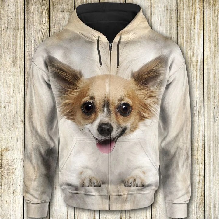 Chihuahua Face All Over Print 3D Hoodie Chihuahua Face All Over Print 3D Hoodie