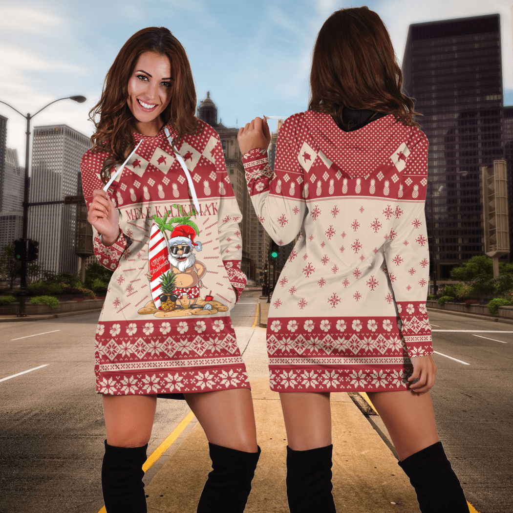 Christmas Aloha Hawaii Mele Kalikimaka Santa Hoodie Christmas Aloha Hawaii Mele Kalikimaka Santa Hoodie