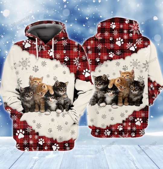 Christmas Cat Snow 3D Hoodie Christmas Cat Snow 3D Hoodie