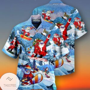 Christmas Close To Heaven Down To Earth Snowboarding Limited Hawaiian Shirt- Tagotee
