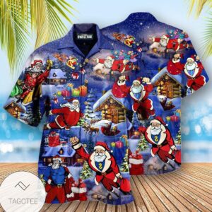 Christmas Flying Super Santa Edition Hawaiian Shirt