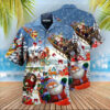 Christmas Holiday Santa’S Sleigh And Reindeer Hawaiian Shirt