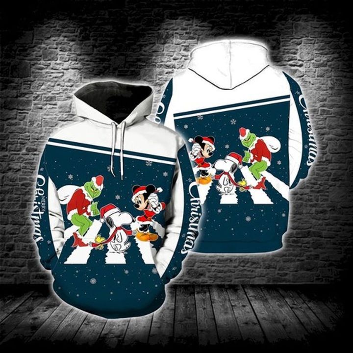 Christmas Snoopy Grinch Mickey 3D Hoodie Christmas Snoopy Grinch Mickey 3D Hoodie