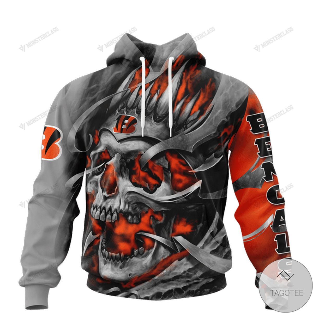 Cincinnati Bengals Skull Jersey 3D Hoodie Cincinnati Bengals Skull Jersey 3D Hoodie