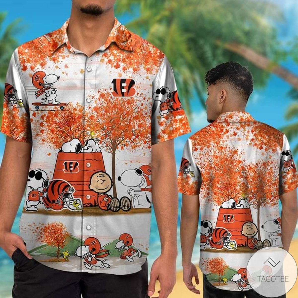 Cincinnati Bengals Snoopy Autumn Hawaiian Shirt Cincinnati Bengals Snoopy Autumn Hawaiian Shirt