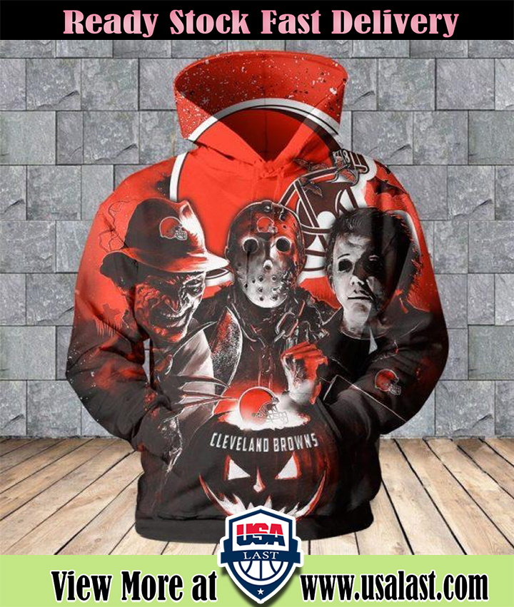 Cleveland Browns Halloween Horror Night 3D Pullover Hoodie Cleveland Browns Halloween Horror Night 3D Pullover Hoodie
