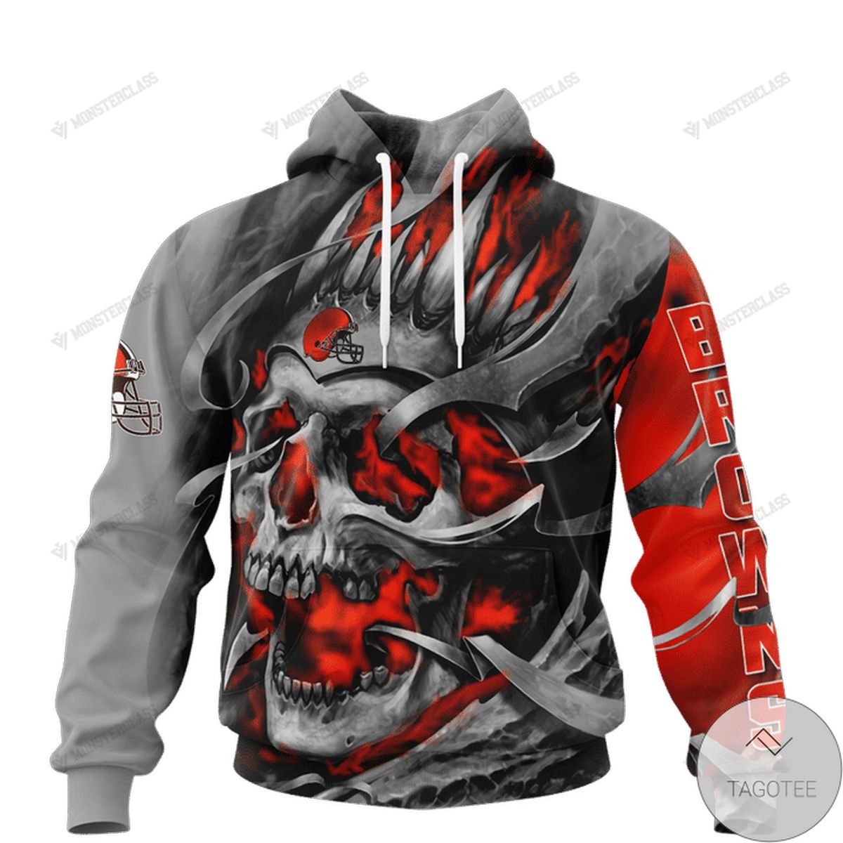 Cleveland Browns Skull Jersey 3D Hoodie Cleveland Browns Skull Jersey 3D Hoodie