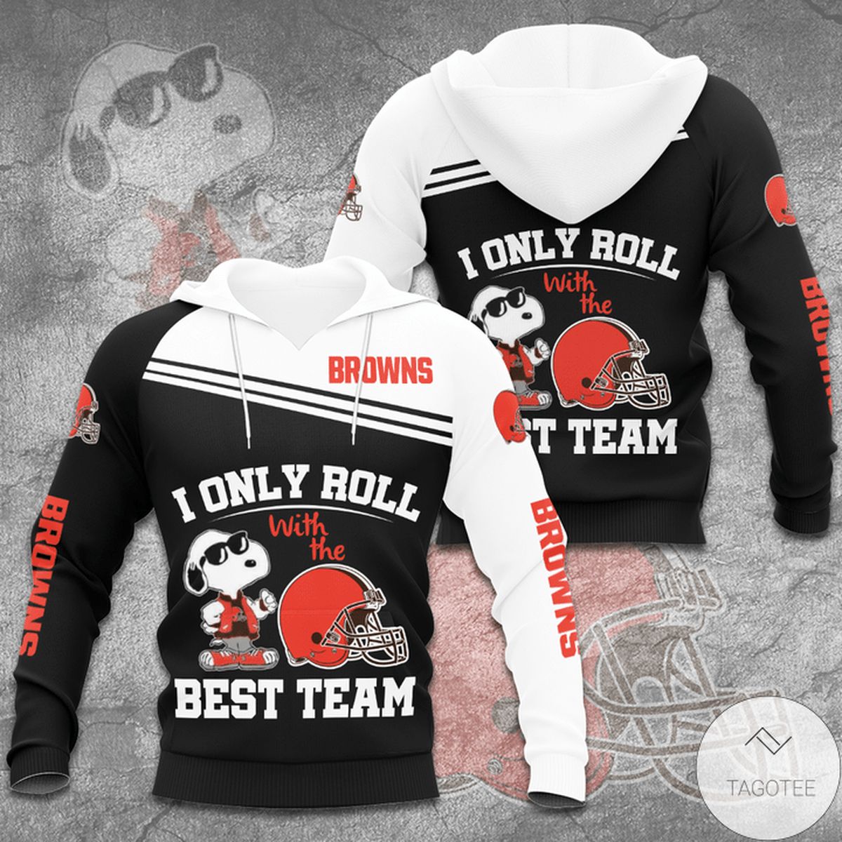 Cleveland Browns Snoopy I Only Roll With The Best Team Hoodie Cleveland Browns Snoopy I Only Roll With The Best Team Hoodie