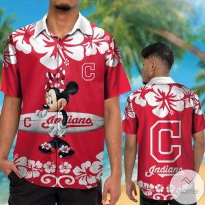 Cleveland Indians Minnie Mouse Hawaiian Shirt- Tagotee