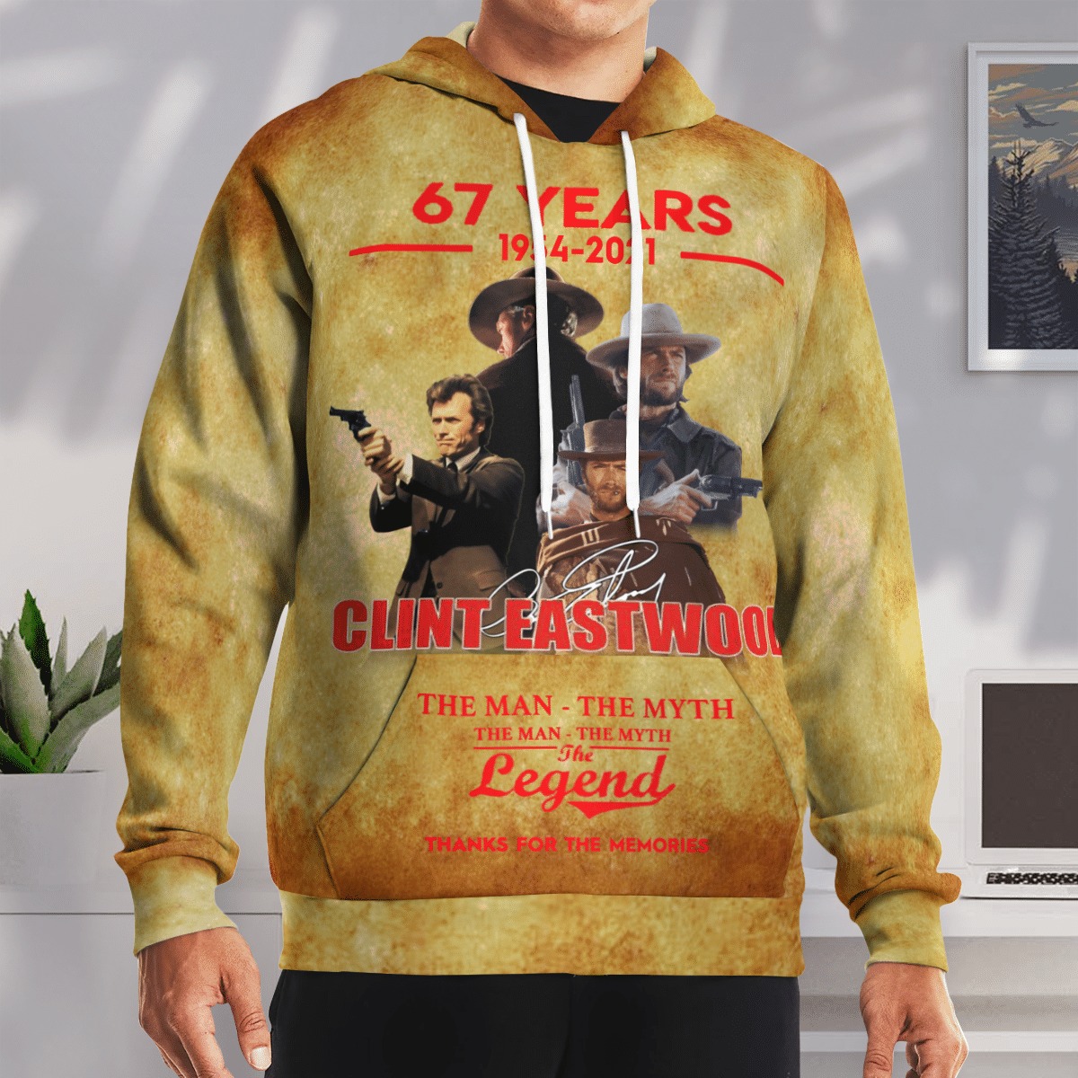 Clint Eastwood 67 Years The Legend Thank For The Memories 3D Hoodie Clint Eastwood 67 Years The Legend Thank For The Memories 3D Hoodie