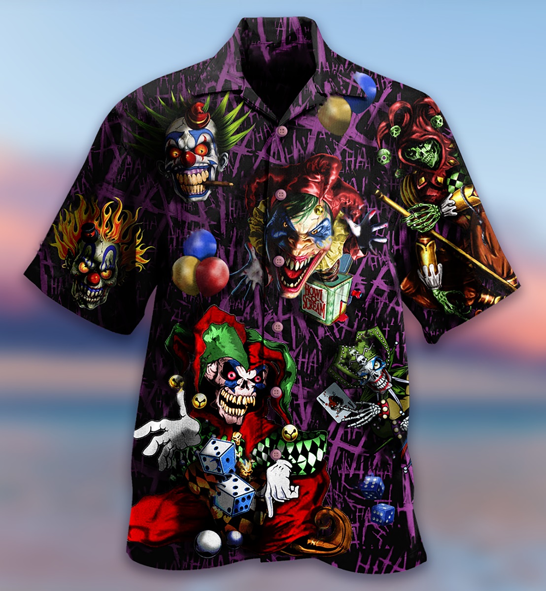 Clown Smile Style Howl-O-Scream Hawaiian Shirt Clown Smile Style Howl-O-Scream Hawaiian Shirt