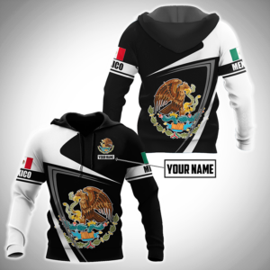 Coat Of Arms Of Mexico Custom Name 3D T Shirt And Hoodie