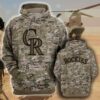 Colorado Rockies 3D Camo Veteran Hoodie