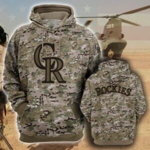 Colorado Rockies 3D Camo Veteran Hoodie