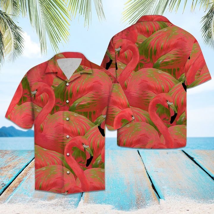 Colorful Flamingo Hawaiian Shirt Summer Button Up Colorful Flamingo Hawaiian Shirt Summer Button Up