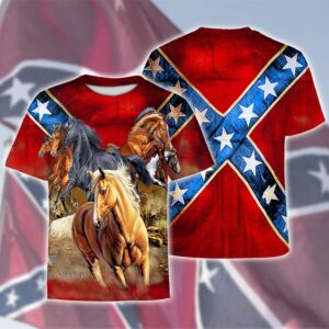 Confederate Flag Horse 3D Shirt