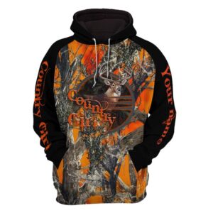 Country Girl Deer Orange Camo Custom Personalized 3D Hoodie