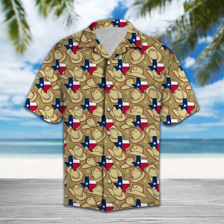 Cowboy Hat Texas Hawaiian Shirt Summer Button Up Cowboy Hat Texas Hawaiian Shirt Summer Button Up