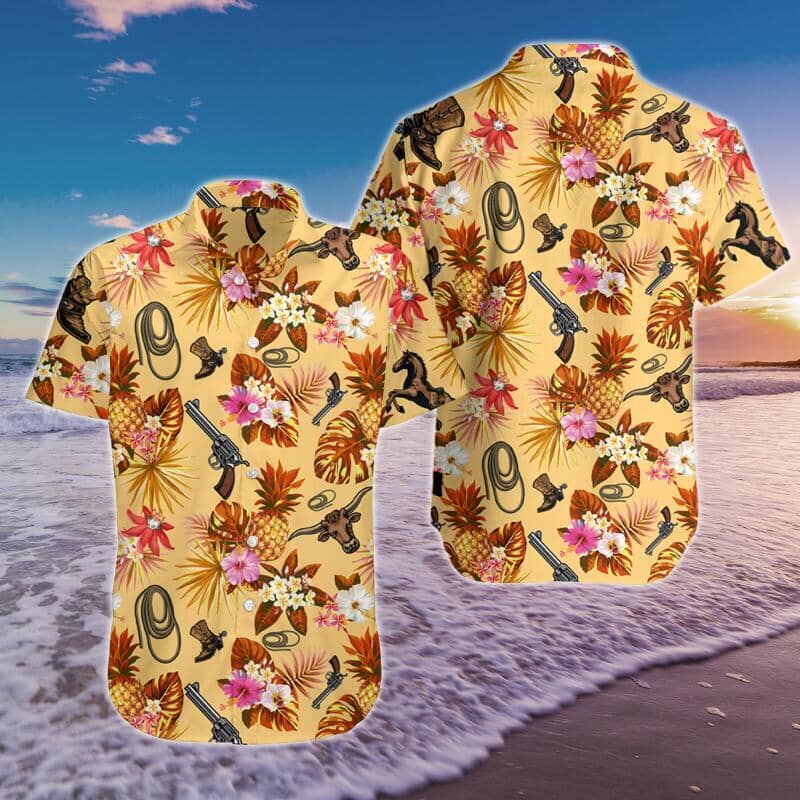Cowboy Hawaiian Shirt Summer Button Up Cowboy Hawaiian Shirt Summer Button Up