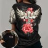 Cross Faith Rose Wings 3D Shirt