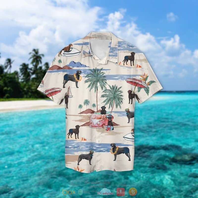 Curly Coated Retriever Summer Beach Hawaiian Shirt Curly Coated Retriever Summer Beach Hawaiian Shirt