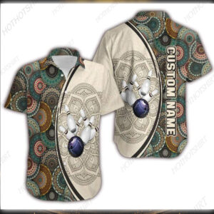 Custom Name Bowling Mandala Hawaiian Shirt
